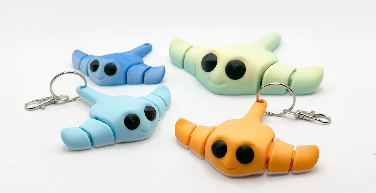 Articulated Baby Stingray Keychain
